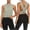 Gray, variant on Womens Workout Shirts Open Back Cropped Yoga Tank Tops Backless Sleeveless Shirt Going out Gym Clothes