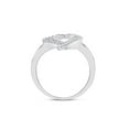 thumbnail image 4 of Sterling Silver Womens Round Diamond Double Heart Ring 1/6 Cttw, 4 of 4