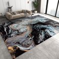 thumbnail image 1 of Abstract Black Marble Large Area Rugs, Gold Texture Runner Rugs, Non-Slip Floor Throw Mat, Rectangle Carpet for Living Room, Bedroom, Hallway Front Entrance, Kitchen, Dining, 5' x 8', 1 of 1