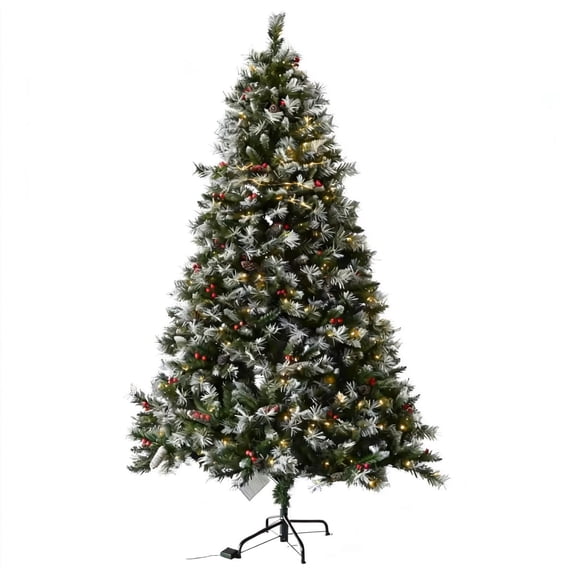 6ft Christmas Trees with Lights, Artificial Xmas Tree with 350 LED Multi-Color Lights, 8 Lighting Modes & Easy Assembly for Home Office Holiday Decor