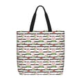 thumbnail image 1 of Disketp Pig And Watermelon Bolsa Tote de Lona para Mujer, Bolso de Hombro y Cruzado con Cierre de Cremallera, 1 of 7