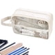 thumbnail image 1 of Estuche para lápices, estuche para lápices transparente y grande, estuche para lápices, marcador para bolígrafos, papelería, bolsa de color blanco, 1 of 6
