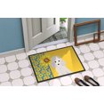 thumbnail image 4 of Summer Sunflowers Toy White Poodle Indoor or Outdoor Mat 18x27 27 in x 18 in, 4 of 7