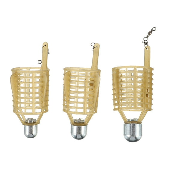 3pcs Fishing Bait Cage Lure Cage Bait Fishing Trap Basket Fishing Tackle