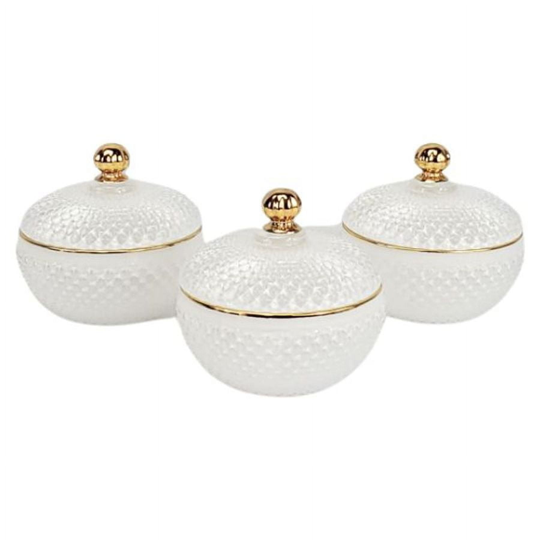 4 Oz Small White/Gold Vanity Candle Glass Empty Candle Making Jar Candle Vessels For DIY Candle-Making Projects (Box of 12) FREE SHIPPING