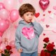 thumbnail image 5 of Sudadera con capucha y estampado de corazón de San Valentín, sudadera de manga larga para niños y niñas, chaqueta para niñas de talla mediana y grande., 5 of 7
