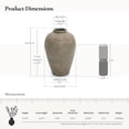 thumbnail image 2 of LuxenHome Rustic Ceramic Flower Vase, 14'' Brown Terracotta Urn Vases for Room Decor, Vintage Pottery Living Room Decor, Modern Farmhouse Floor Vase Home Décor Accents, 2 of 7