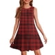 thumbnail image 3 of Teen Girls Dresses Sleeveless Plaid A-Line Dress Classic Pattern Casual Summer Dresses for Kids ,Sie:150, 3 of 7