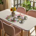 thumbnail image 3 of Happy Easter Table Cloths for 4 Foot Rectangle Tables, Rabbits Bows Spring Tulips Eggs Retro Patio Waterproof Elastic Fitted Tablecloths, Washable Rectangular Table Cover for Camping, 3 of 8