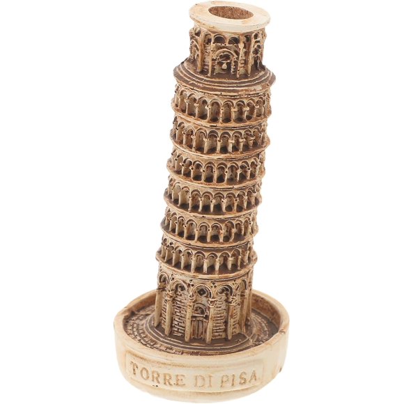 Luxshiny Pisa Leaning Tower of Pisa Statue Model Resin Tower Collectible Figure Architecture Building