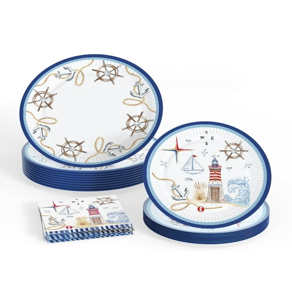 SEASIDE Nautical Party Supplies Set, Nautical Dinn