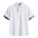 thumbnail image 1 of Camisa Hombre Moda de primavera y verano para hombre, camisa informal de manga corta con cuello levantado, camisetas transpirables para hombre (White, 5XL), 1 of 4