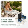 thumbnail image 4 of Round Outdoor Tablecloth with Umbrella Hole and Zipper, Country Flowers Tablecloth with Elastic Waterproof, Blue Farmhouse Plants Wildflowers Retro Patio Table Covers for 55" - 60" Pool Tables, 4 of 9