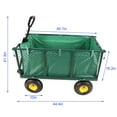 thumbnail image 5 of Gzxs Heavy Duty 880 lbs Capacity Mesh Steel Garden Cart, Folding Utility Wagon with Removable Sides, Cart Liner, Storage Basket and 10" Large Wheels (Green), 5 of 10