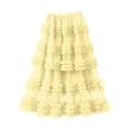 thumbnail image 6 of Long Tulle Skirts for Women Elastic High Waist Layered Ruffle A Line Flowy Maxi Skirt Renaissance Fairy Skirt, 6 of 6