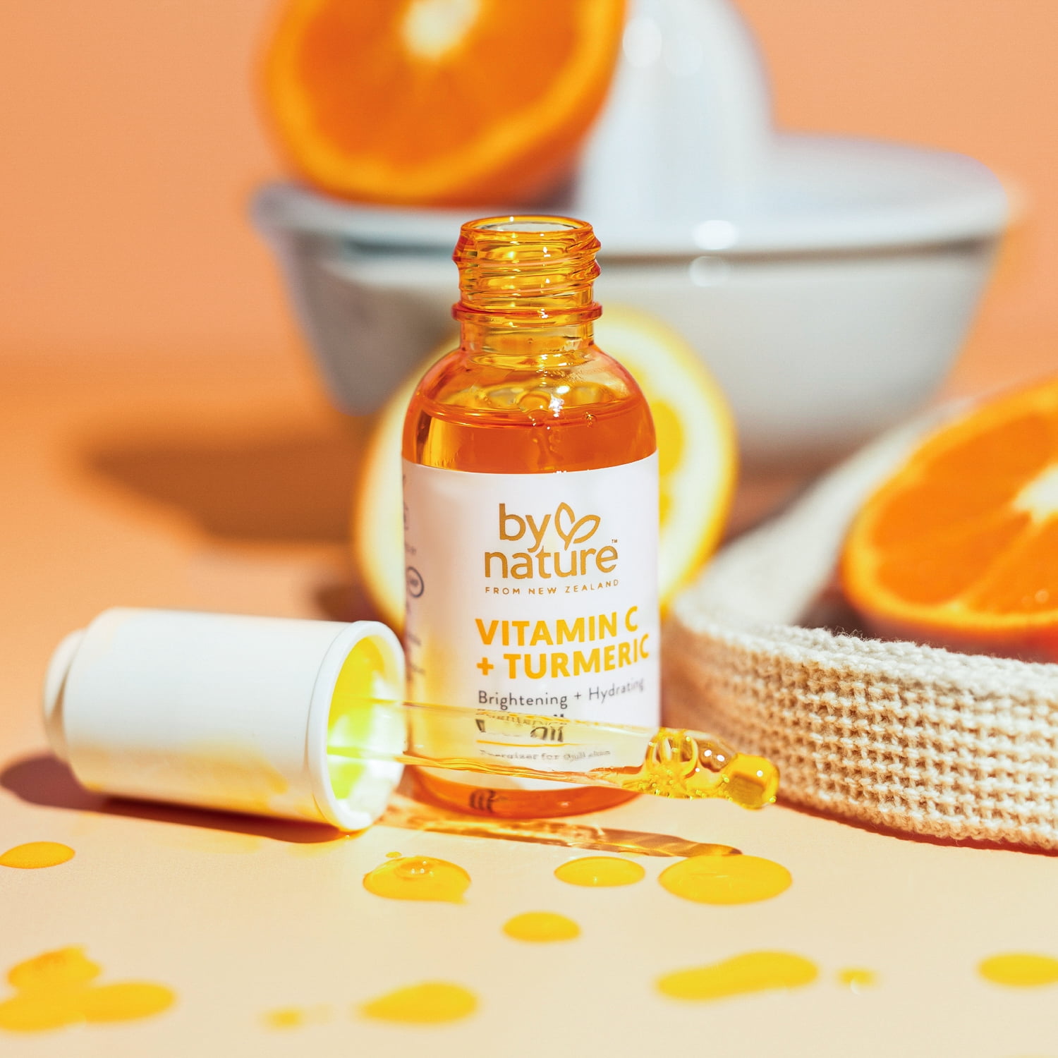 (6 pack) By Nature Vitamin C & Turmeric Brightening Face Oil for Dry Skin, 1 fl oz