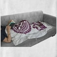 thumbnail image 6 of Folk Art Soft Flannel Fleece Throw Blanket, Polish Folkloric Design Monochromatic Kurpie Papercuts Illustration, Cozy Plush for Indoor and Outdoor Use, 50" x 70", Purple and White, by Ambesonne, 6 of 6