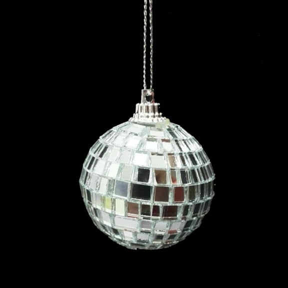 OUNONA  6 Pcs Mirror Ball Hanging Disco Balls Party Decorations Ornament Silver