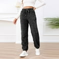 thumbnail image 6 of Women's Fuzzy Fleece Jogger Sweatpants Comfy Stretch High Waisted Workout Yoga Track Pants Casual Loose Drawstring Lounge Pajamas Trousers, 6 of 7
