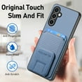 thumbnail image 6 of Allytechgroup Wallet Case for Samsung Galaxy A71 5G, Premium PU Leather Carbon Fiber Texture Back Cover with Cards Holder Kickstand Phone Case for Women Men, Blue, 6 of 8
