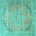 thumbnail image 1 of Ahgly Company Indoor Square Persian Turquoise Blue Traditional Area Rugs, 5' Square, 1 of 4
