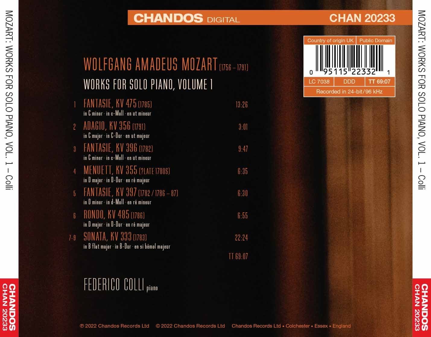 Federico Colli - Works for Solo Piano - Music & Performance - CD