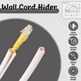 thumbnail image 2 of Grusce Wall Cord Hider Self Adhesive Wall Cable Concealer Flexible Cable Hider Cover White Wire Cover Raceway Wall Cord Cover Hider 3/5/8 Meter for Hiding Cable, 2 of 8