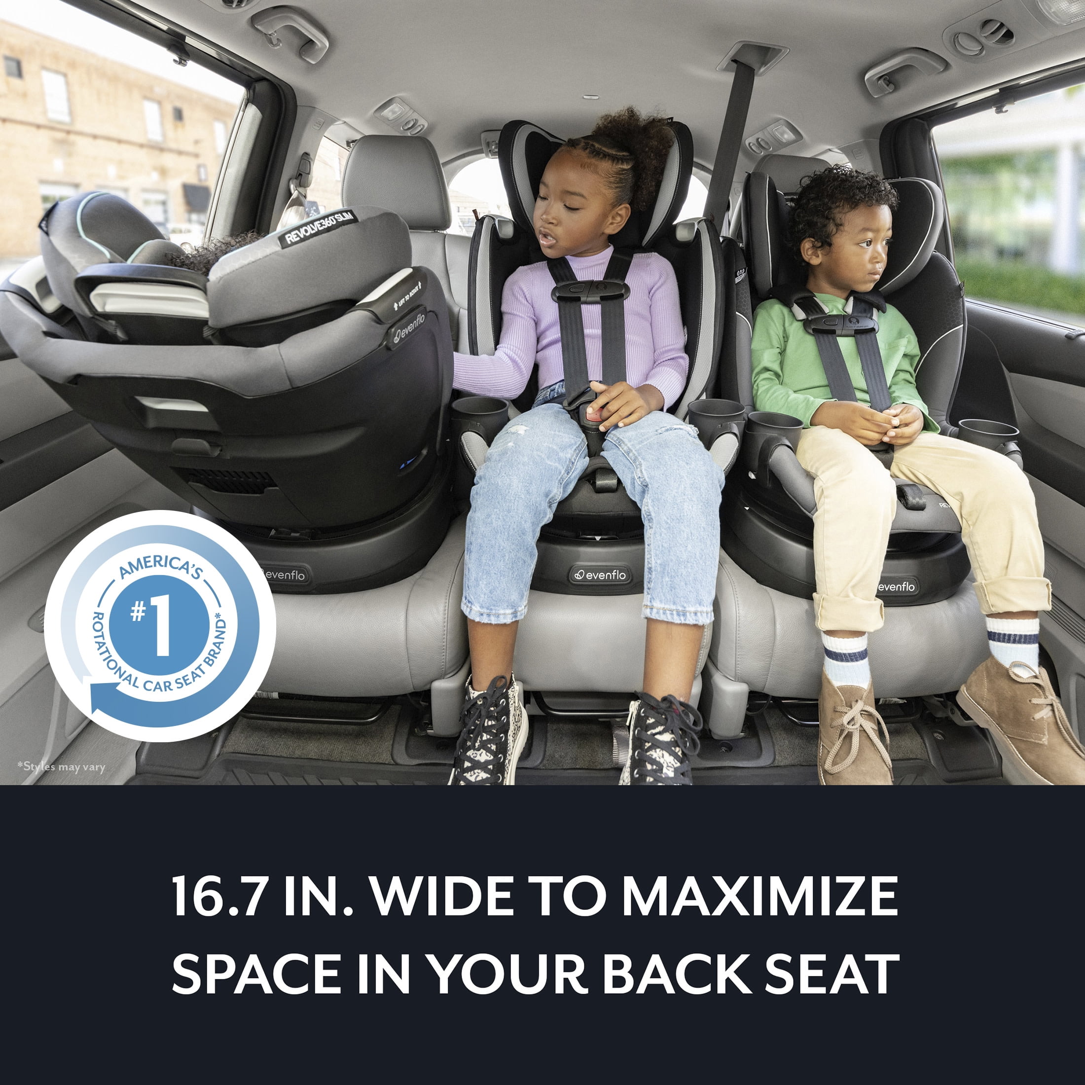 Evenflo Revolve360 Slim 2-in-1 Rotating Car Seat with Quick Clean Cover, Sutton