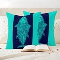 thumbnail image 3 of Tropical Fish Outdoor Waterproof Pillow Covers, Mandalas Boho Modern Green Abstract Stripe Decorative Square Throw Pillowcase Sofa Cushion Sham for Patio/Couch/Chair, 18"x18" 2 Pack, 3 of 8