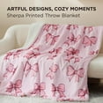 thumbnail image 2 of Gentlesoft Bow Blanket for Couch Chair, Thick Warm Sherpa Throw Pink Room Decor for Christmas, Cozy Gifts for Women, Kids, Teen Girls, Toddler, Baby, Grandkids, Cute Fleece Blanket, 50"x60", 2 of 8