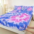 thumbnail image 3 of Manfei Tie Dye Twin Sheet Sets 3pcs for Teens Boys Girls,Abstract Watercolor Art Twin Fitted Sheet Microfiber,Blue Pink Breathable Flat Sheet,Luxury Bedroom Decor, 3 of 7