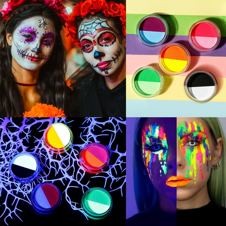 GLOW IN THE Dark Neon Face Paint Body Art SFX Stage Makeup