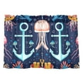 thumbnail image 7 of Yayeee Kitchen Curtains Tier Pair Light Filtering 27"x36" Rod Pocket Short Cafe Window Panel, Blue Anchor, 7 of 7