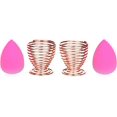 thumbnail image 2 of Soporte para licuadora de esponja de belleza, (2 paquetes de oro rosa), soporte de secado para esponja de maquillaje, soporte de exhibición para esponja en polvo y huevo, oro rosa, 2 of 5