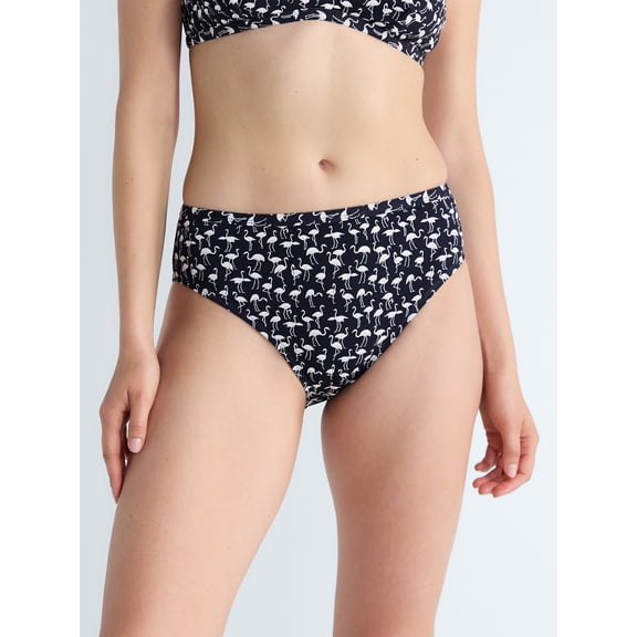 Free Assembly Women's and Women's Plus Banded High Waisted Print Bikini Bottoms, Sizes XS-3X