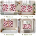 thumbnail image 6 of Strawberry Kitchen Curtains, Pink Spring Summer Rustic Floral Fruit Light Filtering Window Curtain Panels, 2Pcs Rod Pocket Window Treatments Set for Study Room Bathroom Bedroom 52x54 Inches, 6 of 9