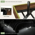 thumbnail image 6 of Feonase Floating Bed Frame King with Led Lights and Charging Station, Wood Full Size Bed Frame with Storage Headboard, Heavy Duty Metal Slats, No Box Spring Needed, Easy Assembly,Walnut, 6 of 8
