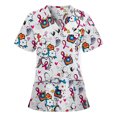 thumbnail image 3 of Puntoco Mujeres Plue Tamaño Animal Print Casual Manga corta Cuello en V Carer top Puntoco Puntoco-912, 3 of 4