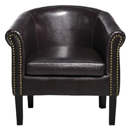 HomCom Elegant Contemporary PU Leather Tub / Barrel Club Arm Seat Chair