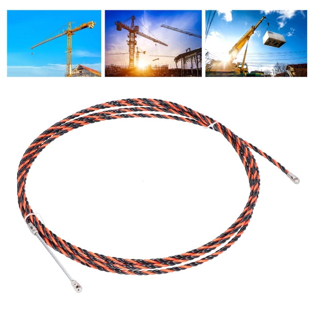 Herwey 5m Coated Wire Red Black Double Strand Rope Stainless Steel For Elevator Tower Crane,Hanging Cable,Steel Rope