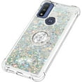 thumbnail image 3 of Quicksand Case for Motorola Moto G Play (2023)/ G Power 2022/ G Pure, Glitter Sparkle Flowing Clear Soft TPU Liquid Cover Case with Bling Diamond Kickstand for Moto G Play (2023) -Silver, 3 of 14