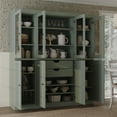 thumbnail image 4 of Palace Imports 100% Solid Wood Kitchen Pantry Storage Cabinet with Glass Doors, Adjustable Shelves and 2-Drawers, Sage, 4 of 5
