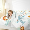 thumbnail image 4 of Castle Fairy Giraffe Lion Fox 2Pcs Bedding Comforter Set for Preppy Kids Child,Kawaii Plane Twin Comforter Sets,Cartoon Animal Breathable Bedding Set,Super Cozy Room Decor, 4 of 8
