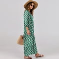 thumbnail image 5 of Luniro Boho Maxi Dresses for Women Floral Flowy Loose Fit 3/4 Sleeve Fall Summer Wedding Guest Dress, 5 of 9
