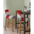 thumbnail image 2 of Red Gray Ombre Bar Stool Covers Set of 6, Modern Gradient Abstract Art Stretch Washable Bar Chair Covers with Backs, Removable Pub Counter Height Chair Cover for Kitchen Dining Room Cafe, 2 of 7