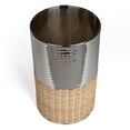 thumbnail image 6 of happimess Asher Modern 4.13-Gallon 2-Tone Natural Wicker/Metal Cylinder Waste Basket, Chrome/Natural, HPM1102B, 6 of 8