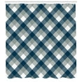 thumbnail image 3 of Ambesonne Abstract Shower Curtain, Checkered Tartan Shape, 69"Wx70"L, Dimgrey White Dark Blue, 3 of 3
