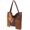 Brown, variant on Vintage Rivet PU Leather Tote Bag for Women Large Splicing Handbags Ladies Top Handle Satchel Shoulder Bag