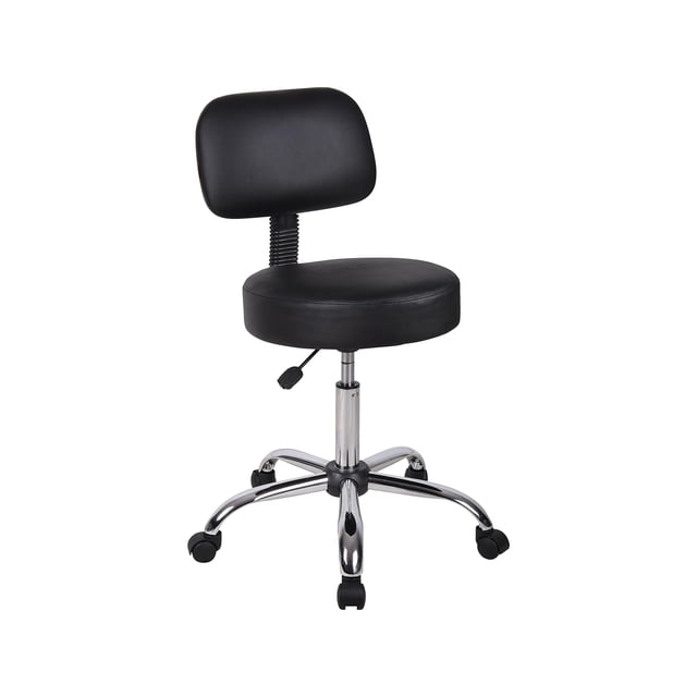 Scranton & Co Tabouret Médical Contemporain en Vinyle Réglable de 20,5 Po, Noir