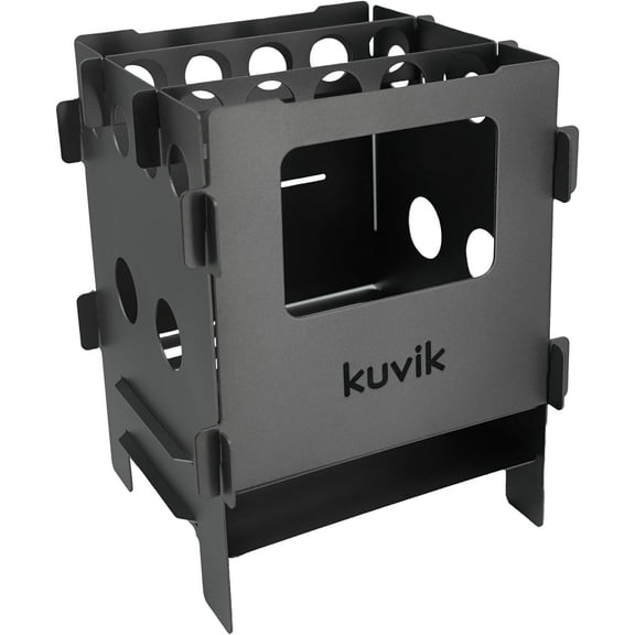 Kuvik Compact Titanium Wood Stove - Ultralight and Compact Stove for Backpacking, Camping, and Survival